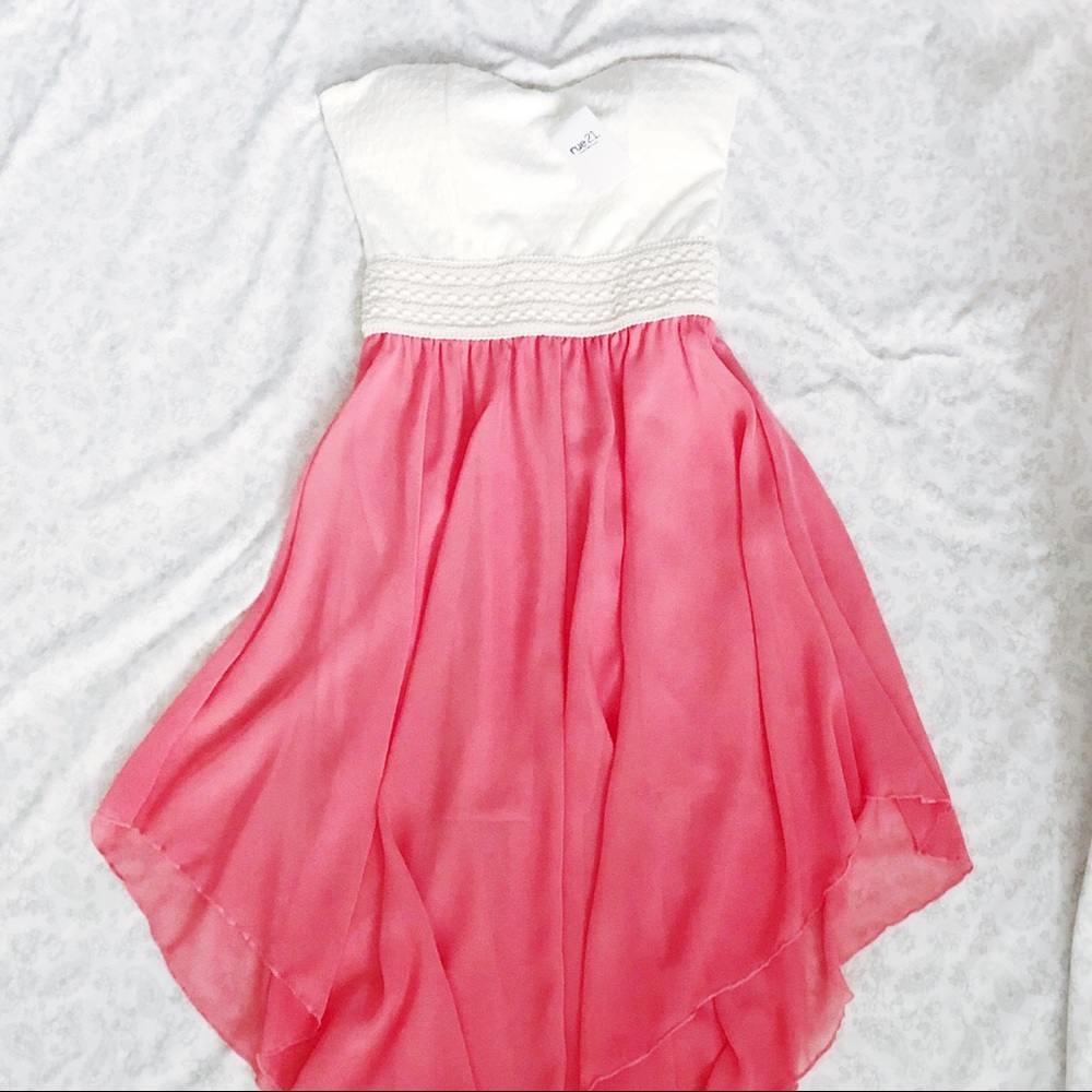 Strapless Dress with Unique Hemline